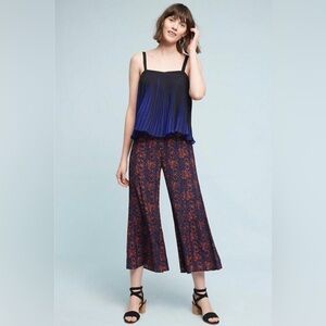 Elevenses Anthropologie Pants Paisley Wide Leg Palazzo Boho Flowy Purple Size 8